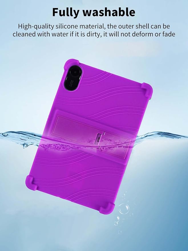 Case for Xiaomi Redmi Pad 2 Tablet 11inchNOUKAJU Tablet Protection CaseAdjustable BracketSoft SiliconeSilicone Protection Cover for Redmi Pad 2(Black)