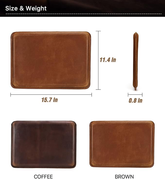Top Grain Leather 12.9 Tablet Sleeve Slim Protector Vintage Design Fully Handmade Compatible with 12.9 iPad Pro 3/4/5/6 Gen Fits A2233 A2069 A2378 A2379 A2461 A2462 Coffee 12.9 Inch