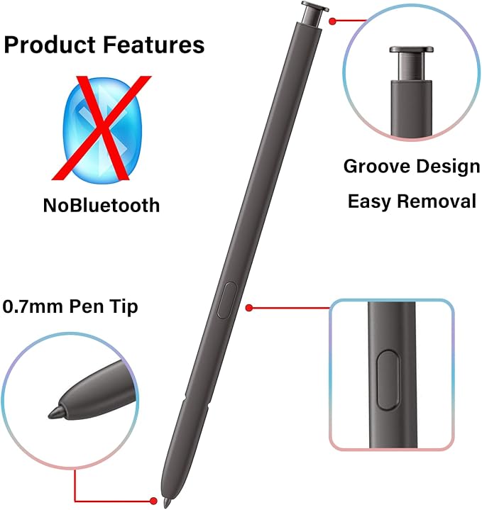 2 Pack Galaxy S24 Ultra S Pen Replacement Compatible with Samsung Galaxy S24 UltraS24 Stylus Pen for Galaxy S24 Ultra Touch S PenUS VersionNoBluetooth(Dark Gray)