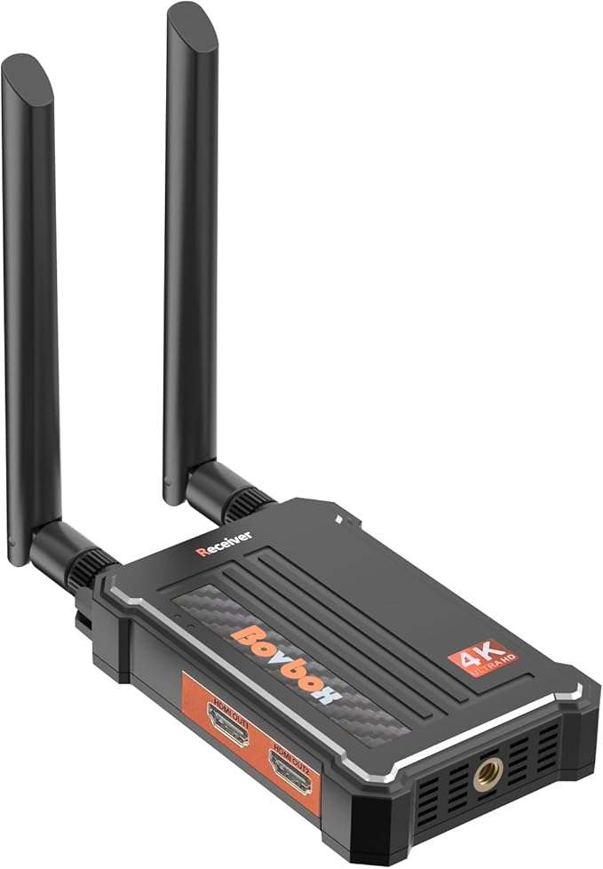 Wireless HDMI Extender Receiver 4K(RX Only), HDMI Wireless 4k Support Up to 1 TX to 4 RX Connections Form Laptop Computer PS4/5 to HDTV Projector DSLR(1 Receiver Only)