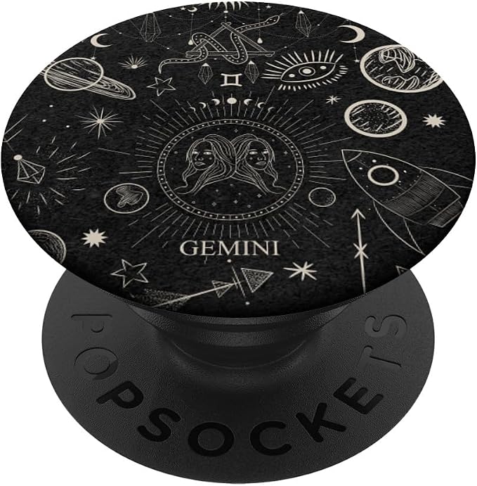Galaxy Zodiac Sign Astrological Celestial Aesthetic Gemini PopSockets Adhesive PopGrip