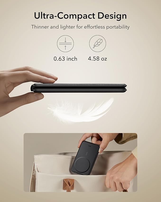ESR 3 in 1 Charging Station for Apple, Certified Apple Watch Charger, 15W MagSafe Charger Stand for iPhone, Travel Charger for iPhone 17/16/15/14/13, Watch, AirPods,Black