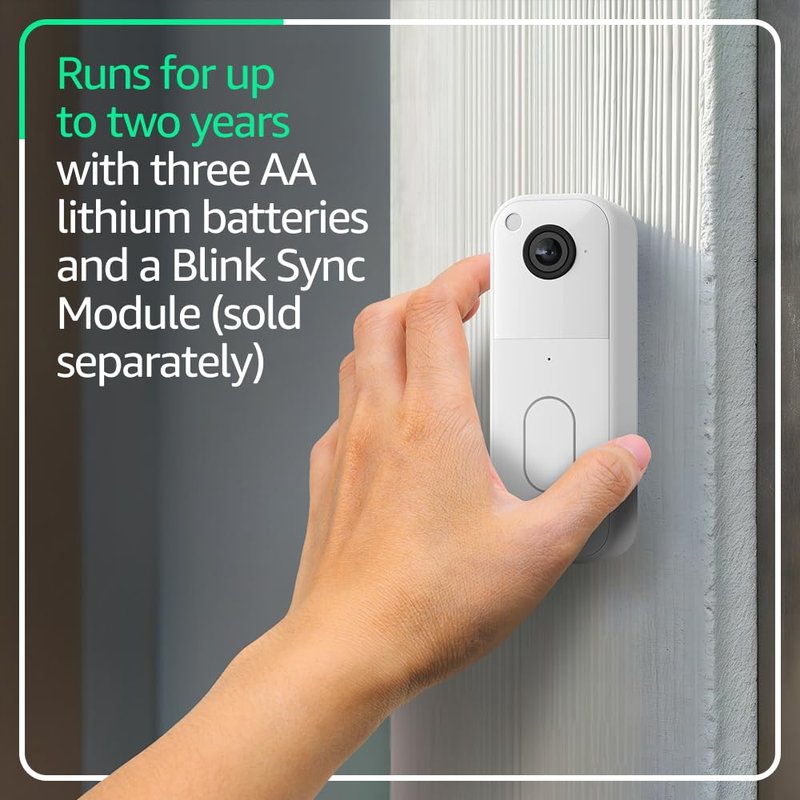 Blink Video Doorbell Add-on, White, with 1-Year Plus Plan