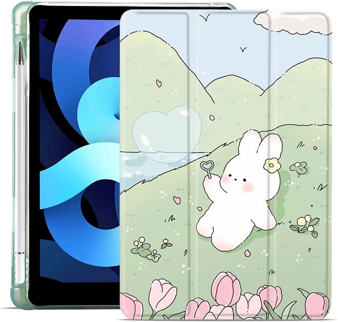 Colorful Cat Case for iPad mini 7 A17/mini 6 | Cute Design Cover for iPad Mini 7th 2024 / 6th 2021 8.3 with Pencil HolderBlue Leather Shell Trifold Stand Auto Sleep/Wake