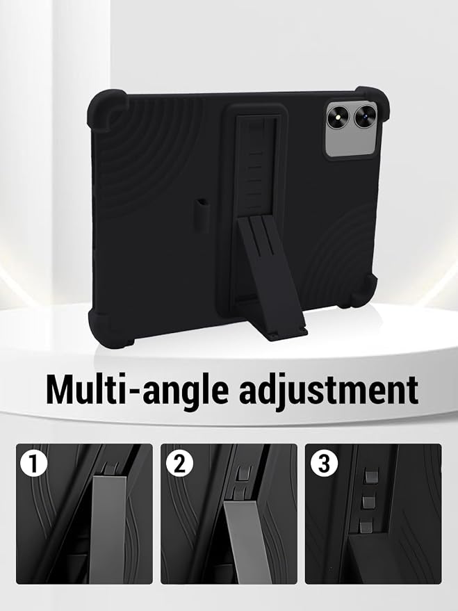 for SHARECLOUD P10_T (10.1 inch) Android 16 Tablet Protective case Shockproof Lightweight Silicone Protective case with Stand Child-Friendly Protection capacitive Stylus Included Black