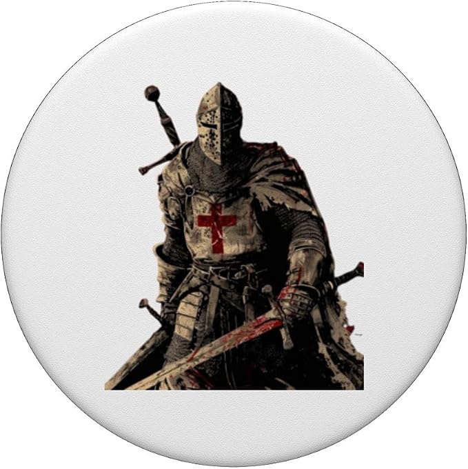 Knight Christian Templar Warrior Of God Crusader Gift PopSockets Adhesive PopGrip
