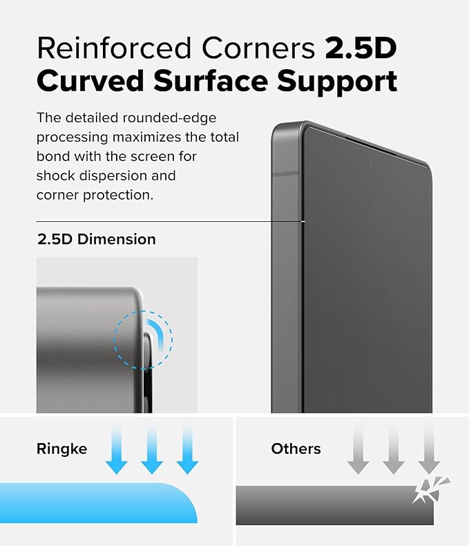 Ringke for Samsung Galaxy A35 5G Screen Protector [Easy Slide 2 Pack] | Easy Installation with Alignment Tool Case Friendly Premium 9H Hardness Tempered Glass