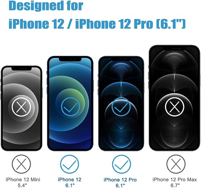 [2 Pack Compatible with iPhone 12 and 12 Pro 6.1 Matte Privacy Screen Protector 9H Super Hardness Scratch Resistant Anti-Fingerprint Tempered Glass Film Rounded Edge Full Coverage