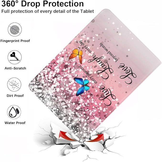 Case for Samsung Galaxy Tab S10 Lite/ S10 FE/ S9 FE 5G 10.9 Inch/ S9 11 Inch - Slim PU Leather Folding Stand Folio Cover with Auto Sleep/Wake American Flag &amp Bullets