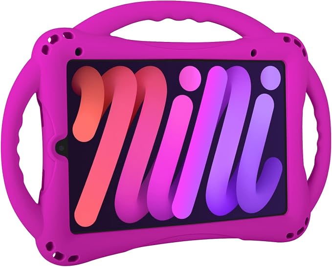 TopEsct Kids Case for iPad mini 7 (A17 Pro) 2024 /iPad Mini6 2021 Shockproof Silicone Cover with Handle Stand for 8.3 iPad mini 6th/7th GenBlue