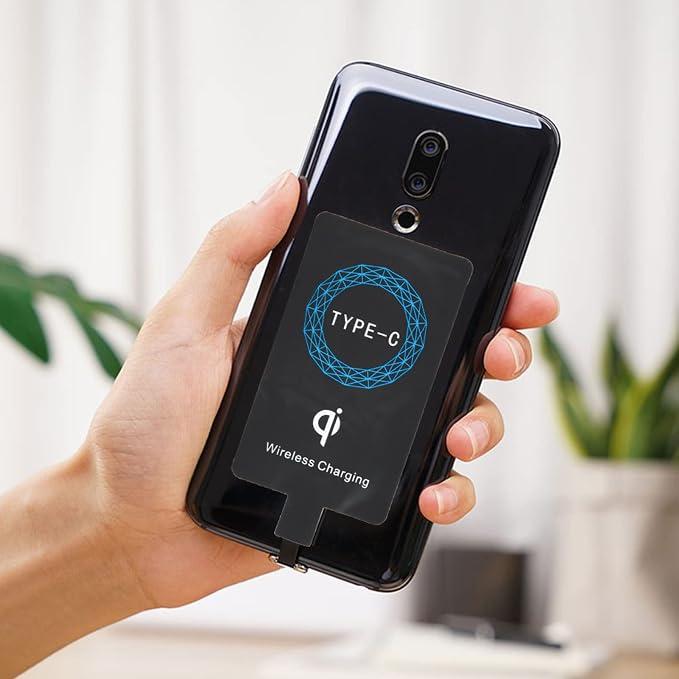 Type C Wireless Charger Adapter 2PCS Portable Charging Receiver for Type C Mobile Phone