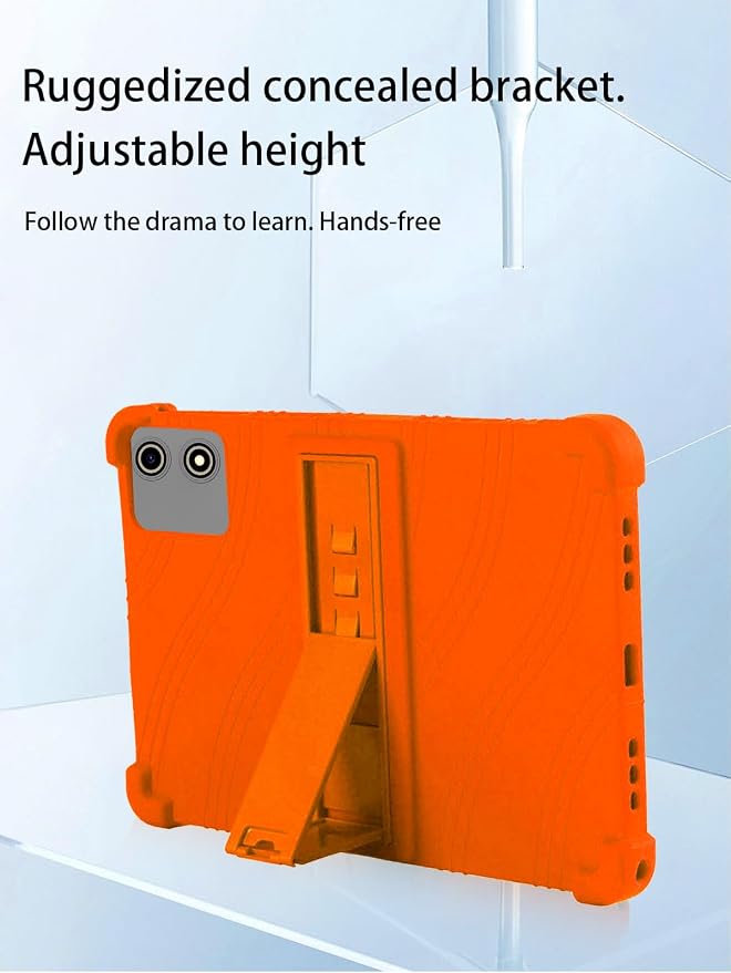 for YLEEBG P30 Android 15 Gaming Tablet10.1 2.5K Ultra Clear Display Tablet Model CaseUYRUREL Soft Silicone Adjustable Stand Cover Lightweight Kids FriendlyBlack.