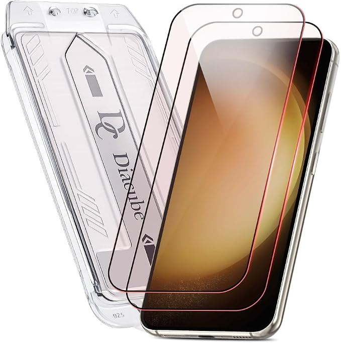 2-Pack Red Light Converter Screen Protector for Samsung Galaxy S23 Quantum Dot Technology Converts Blue Light to Red Light for Better Sleep &amp Eye Comfort 9H Tempered Glass with Easy-Install Fram