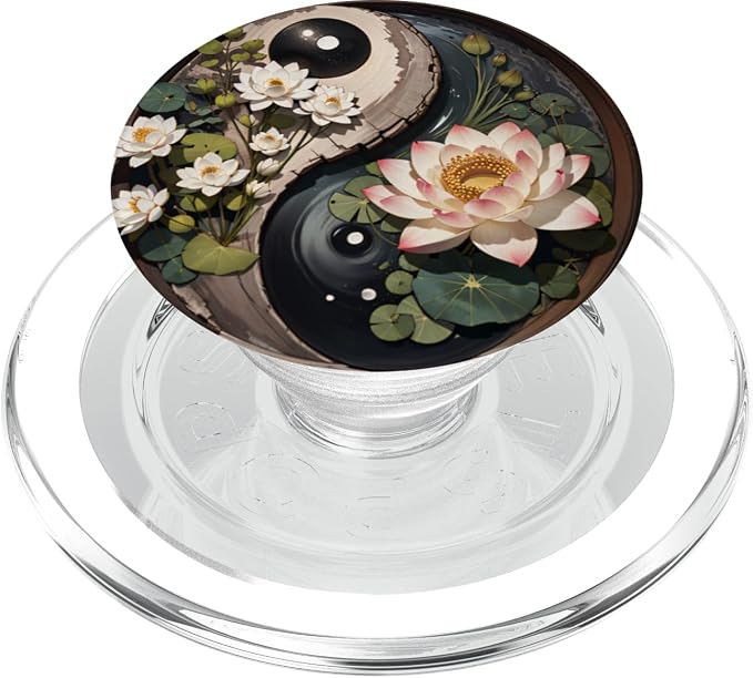 Lotus Flower Pond Yin Yang PopSockets Adhesive PopGrip