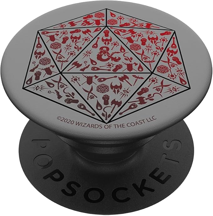 Dungeons and Dragons D20 Icon Fill PopSockets Adhesive PopGrip