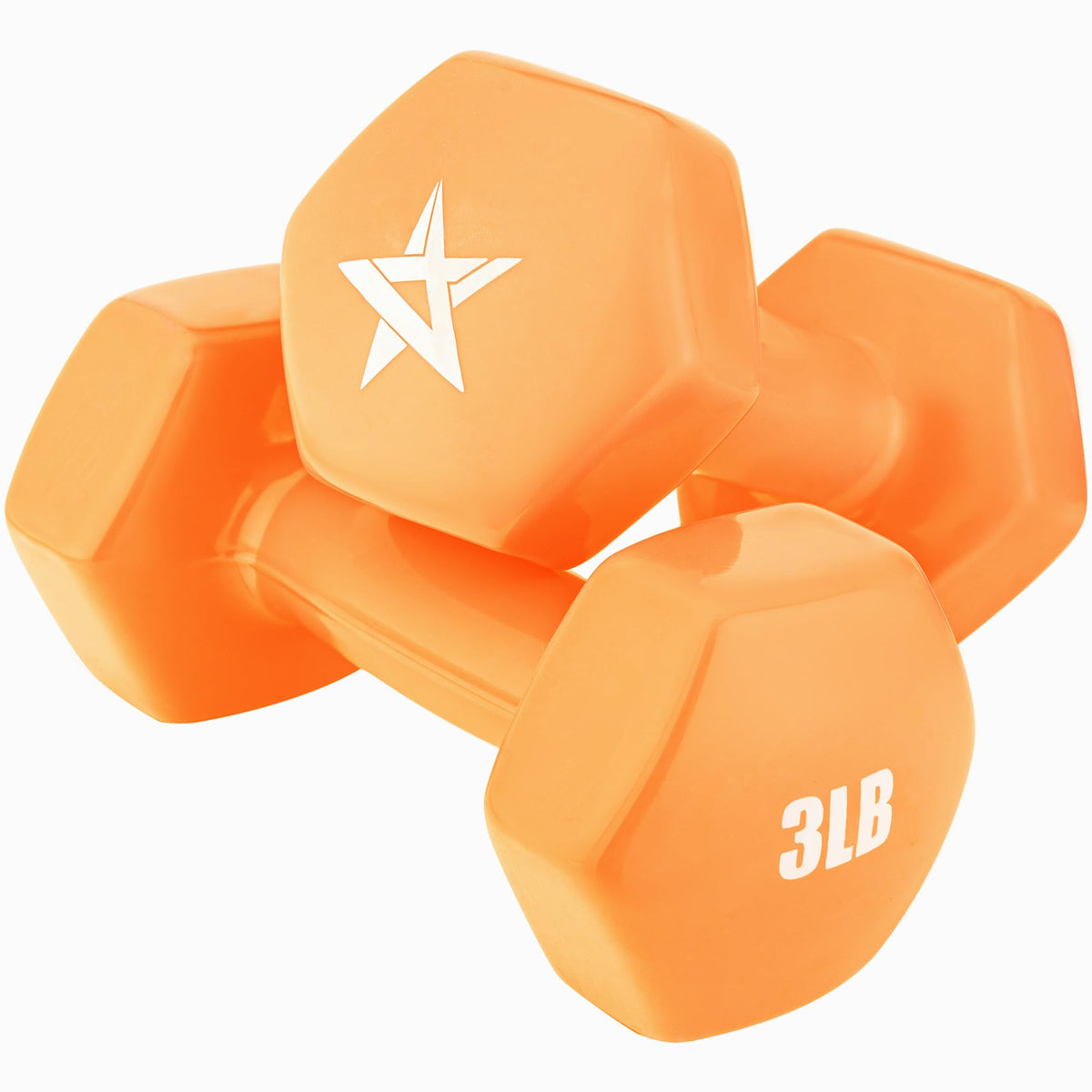 Yes4All Dumbbell Vinyl Coated - 3 lbs - Blazing Orange - Pair