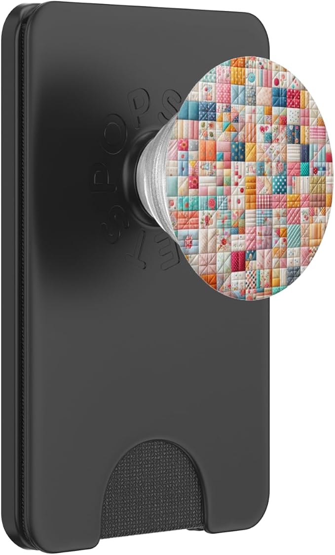 Cute Quilt Block Pattern Art Style PopSockets PopGrip for MagSafe