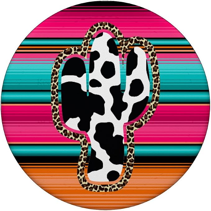 Western Cow Cactus Leopard Cheetha Serape Turquoise Pink PopSockets Adhesive PopGrip