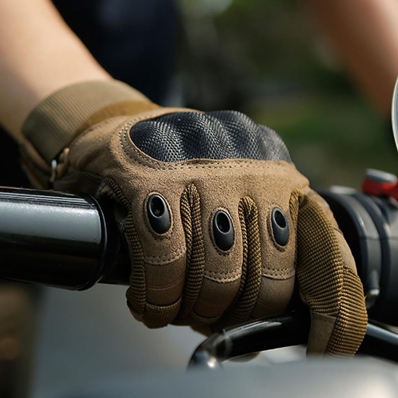 MVPTOO Touchscreen Padded Palm Gloves for Men Brown Small