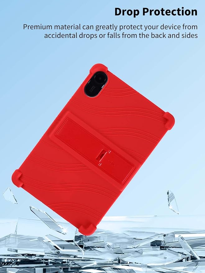Case for Xiaomi Redmi Pad 2 Tablet 11inchNOUKAJU Tablet Protection CaseAdjustable BracketSoft SiliconeSilicone Protection Cover for Redmi Pad 2(Black)