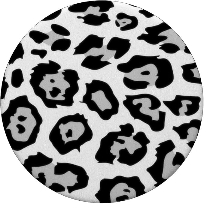 Leopard Print: Black and White Cheetah Animal Knob for Women PopSockets Adhesive PopGrip