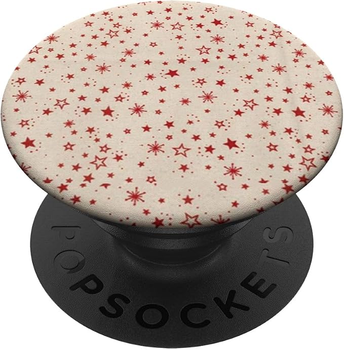 Red Beige Star Pattern PopSockets Adhesive PopGrip
