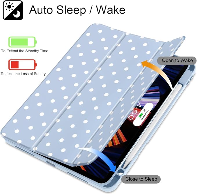 Tuiklol for iPad Pro 11 Inch 4th / 3rd / 2nd / 1st Gen (2022 2021 2020 2018) Case -Built-in Pencil Holder Shockproof Cover Clear Transparent Back Shell with Auto Wake/Sleep Black Flower