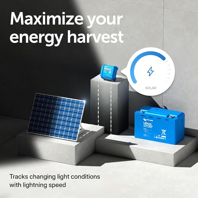 Victron Energy SmartSolar MPPT Solar Charge Controller (Bluetooth) - Charge Controllers for Solar Panels - 100V, 15 amp, 12/24-Volt