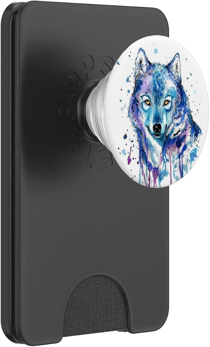 Watercolor Colorful Wild Wolf Print Pop Mount Socket PopSockets Adhesive PopGrip
