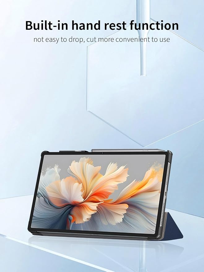 Case for Lenovo Yoga Tab Plus TB520FU Android Tablet 12.7 inch Tablets12.7 inch TabletUYRUREL Leather Slim Folding Stand Cover with Hand Strap Magnet for Men Women Full ProtectionBlue.