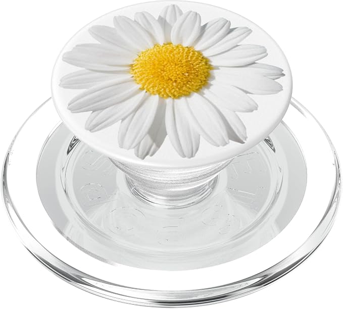 Cute White Daisy Flower Yellow So Pretty On White Background PopSockets PopGrip: Swappable Grip for Phones &amp Tablets