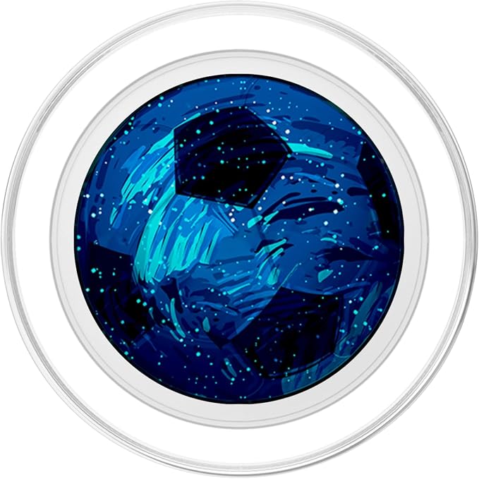 Galaxy Soccerball Blue Cool Sport Art Football Player Gift PopSockets Adhesive PopGrip