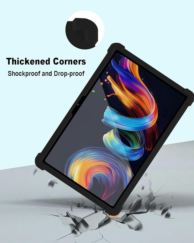 Tablet Case for TCL Nxtpaper 11 Plus Soft Silicone Case with Adjustable Stand Shockproof Protective Cover for TCL Nxtpaper 11 Plus 11.5 inch. (Black)
