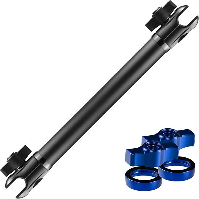 Tackform 10 Long 20mm Ball and Socket Arm DuraLock 20 Series Aluminum Tube Arm | Dual 20mm Sockets and Optional Anti-Theft Knobs | Black