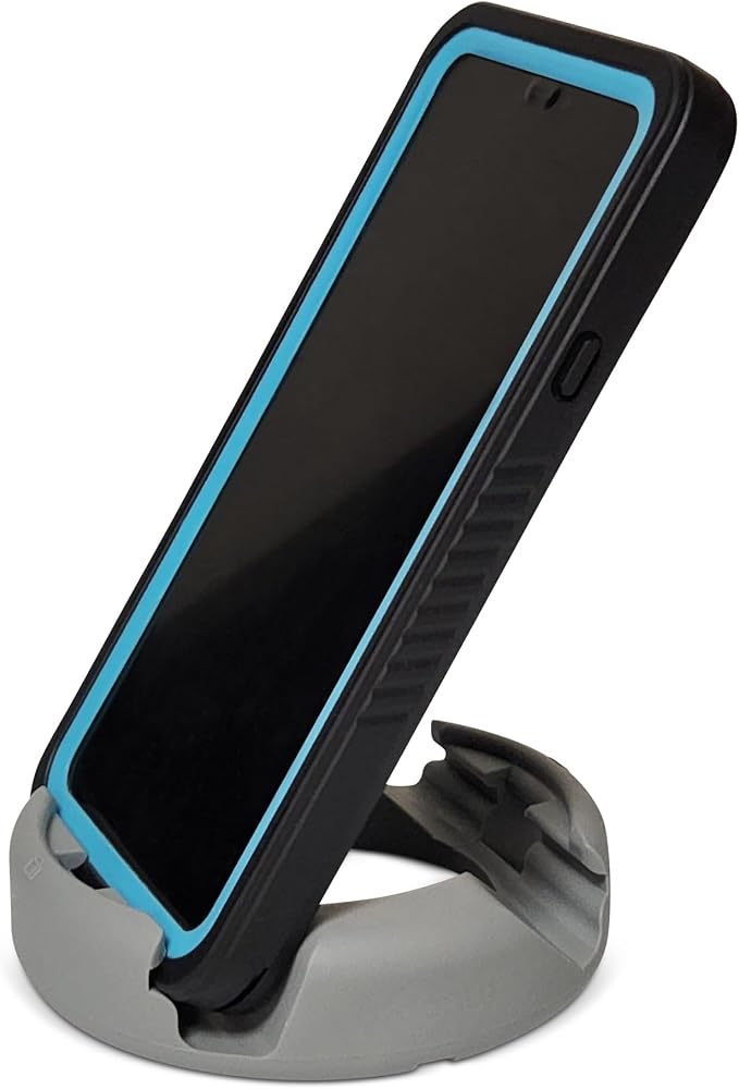 GoDonut Plus+ - Smartphone and Tablet Stand - Compatible with Lager Cases with Charging Port Access - for use at Work at Home Travel and on-the-go (Black)
