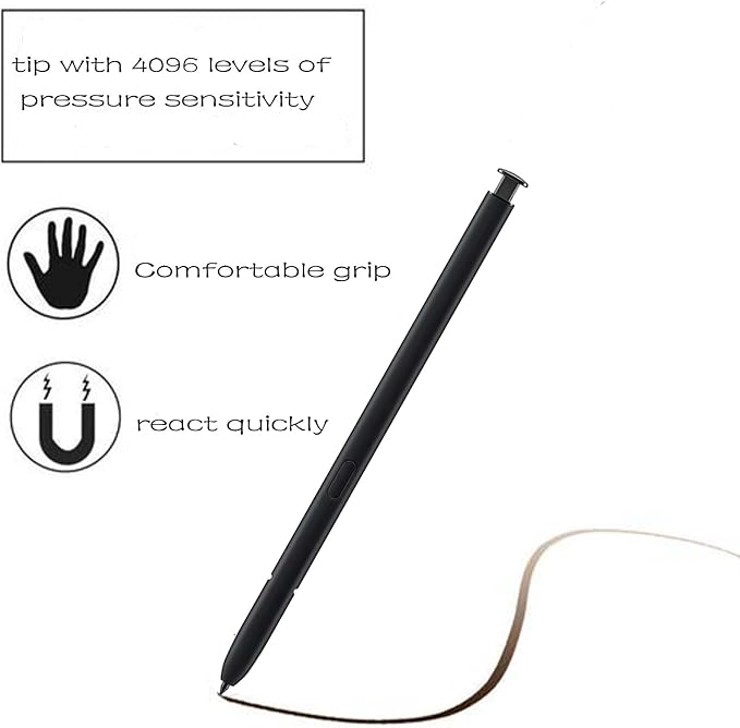 2 Pack S Pen S23 Ultra Stylus Replacement for Samsung Galaxy S23 Ultra S Pen withoutBluetooth Function(Phantom Black) + Eject Pin EJ-PS918
