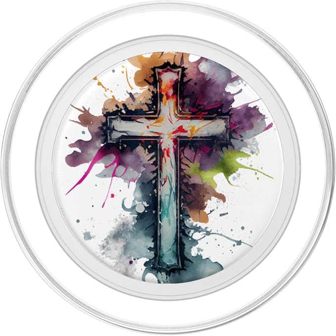 Christian Cross Watercolor Illustration PopSockets Adhesive PopGrip