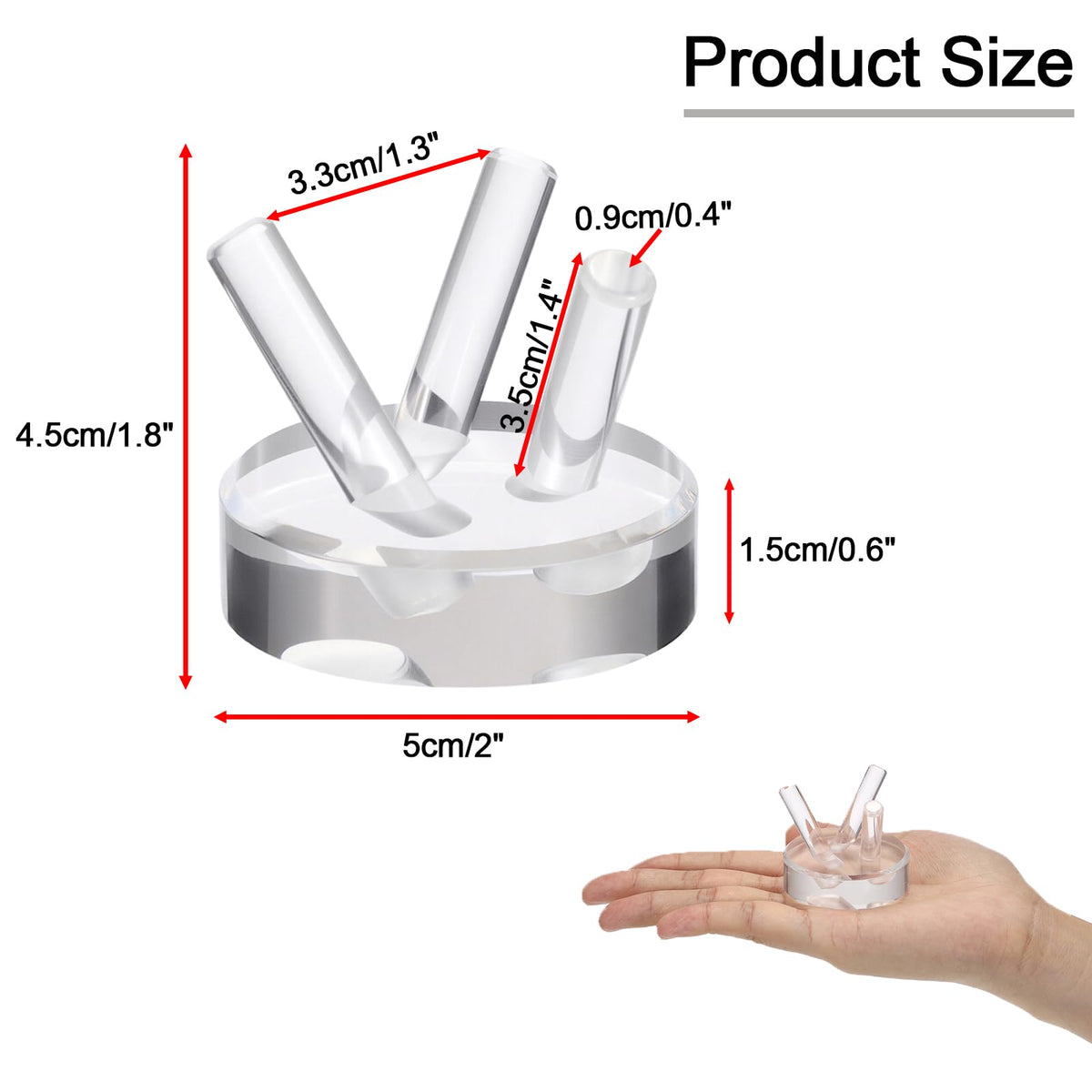GUSHBIN Acrylic Softball Display Pedestal Sphere Stand with Round Holder for Baseball Tennis Golf Clear Rock Holder for Fossil Minerals, Small