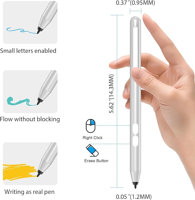 Stylus Pen for HP Omnibook X Flip Rechargeable MPP 2.0 with 4096 Pressure | Digital Stylus Pen for HP Envy/Pavilion/Spectre x360 – Tilt Support Palm Rejection Fast Charge Ideal for Drawing &amp N