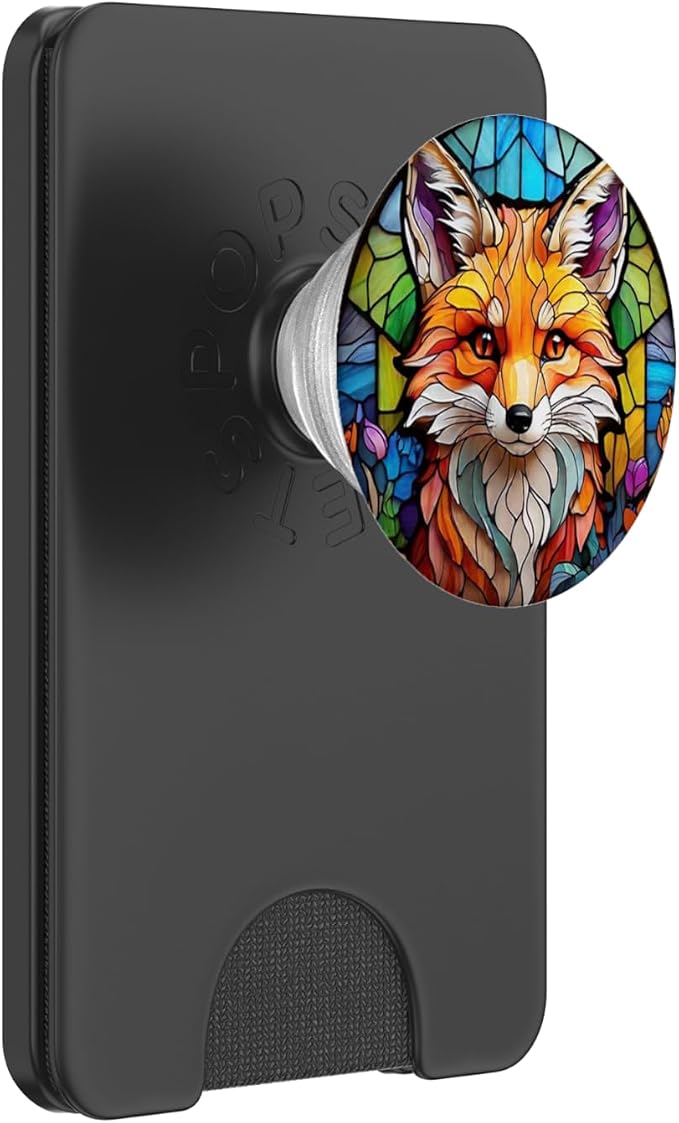 Stained Glass Red Fox PopSockets Adhesive PopGrip