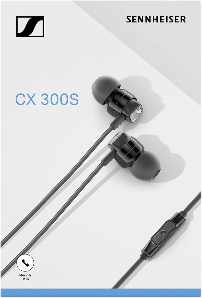 Sennheiser CX 300S in Ear Headphone with One-Button Smart Remote - Black