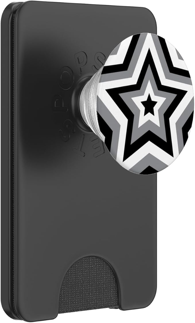 Aesthetic Star in Black and White PopSockets Adhesive PopGrip