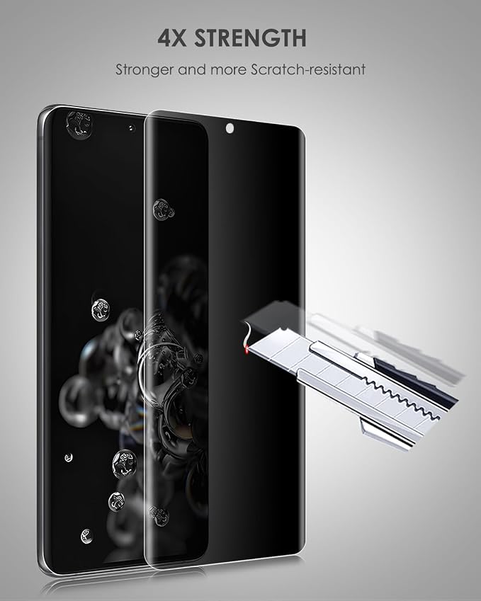Galaxy S20 Ultra Privacy Screen Protector - 2 Pack UV LOCA Tempered Glass 28° Privacy Filter No Fingerprint Unlock (By Design) 9H
