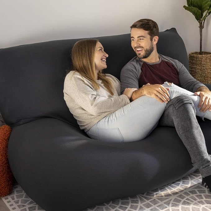 Yogibo Double Giant Bean Bag Chair Bed Lounger for Adults, Kids and Teens with Filling, Extra Large, Oversized, Big, Huge, Plush, Sensory Beanbag Couch Sofa Loveseat, Washable Cover, Turquoise