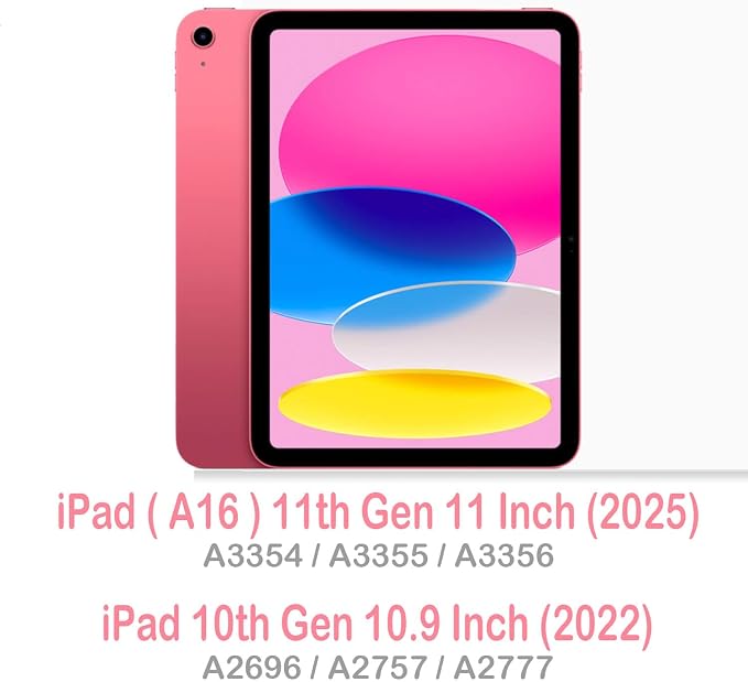 Feams Y Fold Folio for iPad A16 11th Generation Case 11 Inch 2025 iPad 10th Generation Case 10.9 Inch 2022 Y-Shaped Stand Magnetic Attachment Back Cover with Magnetic Clasp &amp Auto Sleep Black