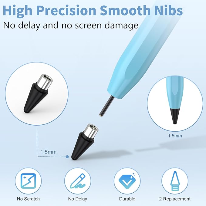 COO Universal Active Stylus Pen for iOS Android &amp Samsung Touch Screens | Smart Digital Stylus for Lenovo/Vivo/Mi/HUAWEI Tablets iPhone/Samsung/Pixel Phones for Drawing&ampWriting Gradient Blu