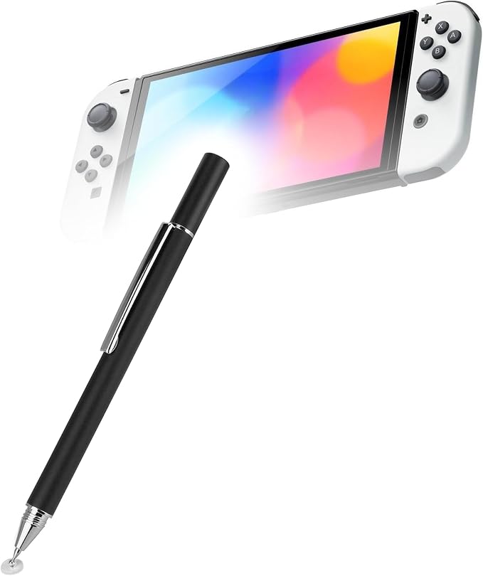BoxWave Stylus Pen Compatible with Nintendo Switch OLED Model - FineTouch Capacitive Stylus Super Precise Stylus Pen - Jet Black