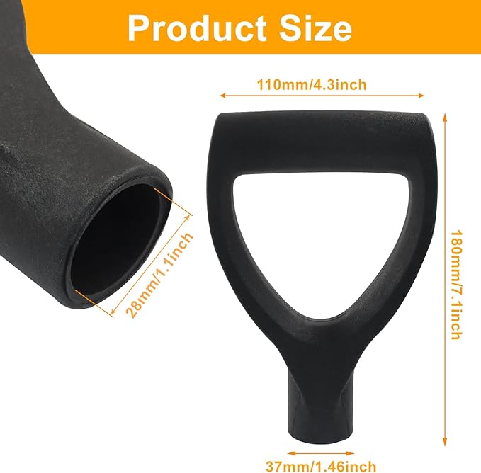 Shovel D Grip Handle, 28mm Inner Diameter Plastic Spade Handle for Digging Raking Tools