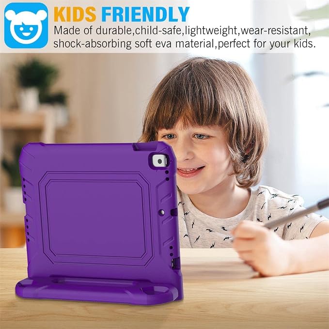SUPLIK Kids Case for iPad 9th/8th/7th Generation -10.2 inch 2021/2020/2019 Built with Screen Protector Durable Shockproof Handle Stand Case for Apple iPad Gen 9/8/7 Black