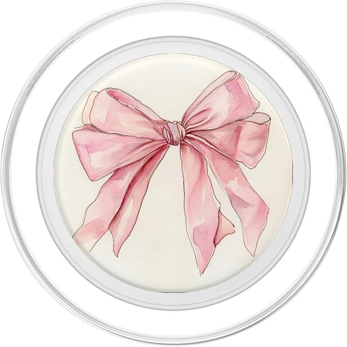 Girly || Bow in Watercolor|| Coquette || Aesthetic Pink Bow PopSockets PopGrip for MagSafe